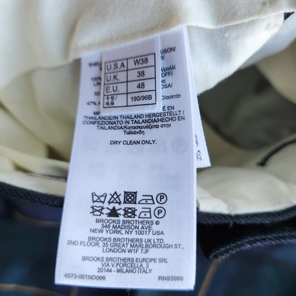 NWT Brooks Brothers Milano Fit Lanificio Di Pray Italian Wool Green Check Pants - Picture 8 of 14